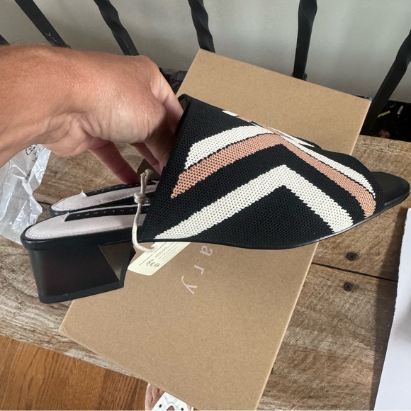 Sanctuary Ruby Black Tan Cream slide sandals heels mules NIB 8M - Picture 6 of 6